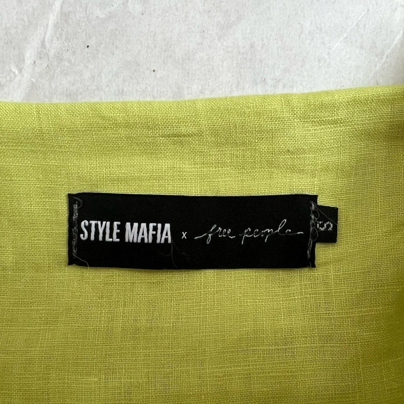 Free People x Style Mafia Neon Linen Shift Mini Dress Women's Size Small S - Picture 9 of 11